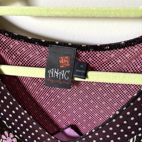 Anac designed by kimi Black Floral Midi Dress Sz M - Picture 5 of 10